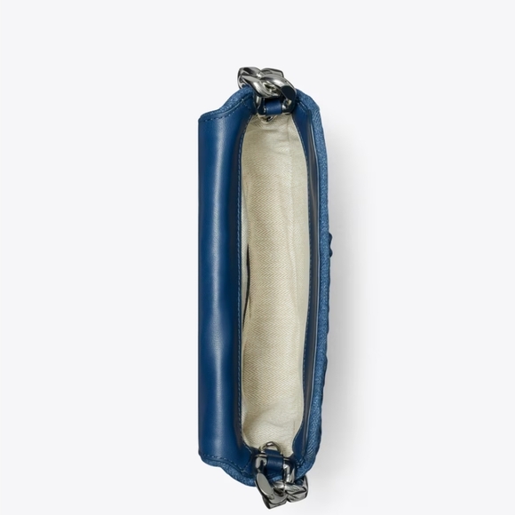 ❌️SOLD SOLD❌️Tory Burch MINI FLEMING SOFT DENIM CRESCENT BAG NWT - Picture 6 of 6